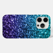 Aqua blue Ombre Imitate Glitzer Glitzern Case-Mate iPhone Hülle (Rückseite (Horizontal))