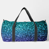 Aqua blue ombre Imitate Glitzer Glitzern Duffle Bag (Vorderseite)