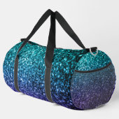 Aqua blue ombre Imitate Glitzer Glitzern Duffle Bag (Rechte Ecke)