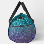 Aqua blue ombre Imitate Glitzer Glitzern Duffle Bag (Rechts)