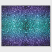 Aqua blue Ombre Imitate Glitzer Glitzern Geschenkpapier (Flach)