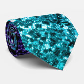 Aqua blue Ombre Imitate Glitzer Glitzern Krawatte (Gerollt)
