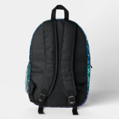 Aqua Blue ombre Imitate Glitzer Glitzern Monogram Bedruckter Rucksack (Rückseite)