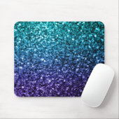Aqua blue Ombre Imitate Glitzer Glitzern Mousepad (Mit Mouse)
