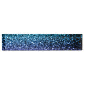 Aqua blue Ombre Imitate Glitzer Glitzern Namensplakette (Vorderseite)