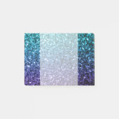 Aqua blue Ombre Imitate Glitzer Glitzern Post-it Klebezettel (Vorderseite)
