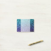 Aqua blue Ombre Imitate Glitzer Glitzern Post-it Klebezettel (Auf Schreibtisch)