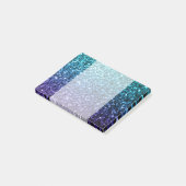 Aqua blue Ombre Imitate Glitzer Glitzern Post-it Klebezettel (angewinkelt)