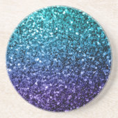 Aqua blue Ombre Imitate Glitzer Glitzern Sandstein Untersetzer (Vorne)