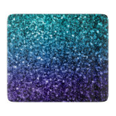 Aqua blue Ombre Imitate Glitzer Glitzern Schneidebrett (Vorderseite)