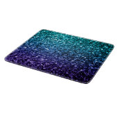 Aqua blue Ombre Imitate Glitzer Glitzern Schneidebrett (Ecke)