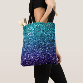 Aqua blue Ombre Imitate Glitzer Glitzern Tasche