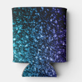 Aqua blue Ombre Imitats Glitzer Glitzern Monogram Dosenkühler (Rückseite)