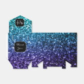 Aqua blue Ombre Imitats Glitzer Glitzern Monogram Geschenkschachtel (Ungefaltet)