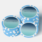 Aqua Blue Ombre Pokerchips (Stapel)