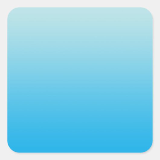 Aqua Blue Ombre Quadratischer Aufkleber (Vorderseite)