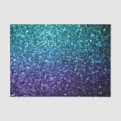 Aqua blue ombre shiny faux glitter sparkles seidenpapier (Vorderseite)