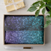 Aqua blue ombre shiny faux glitter sparkles seidenpapier (Geschenk)