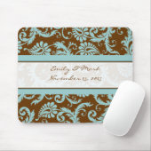 Aqua Blue on Brown Wedding Mousepad Geschenke (Mit Mouse)