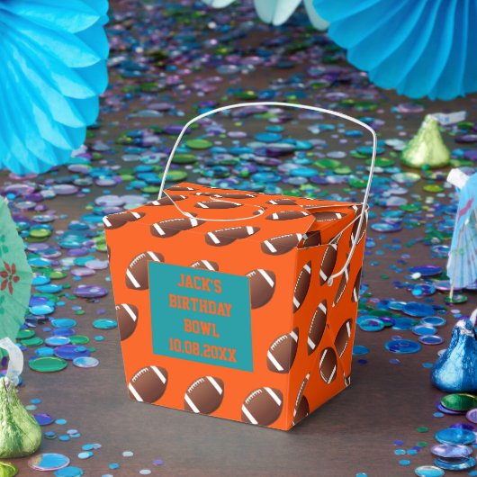 Aqua Blue Orange Football Themenabend Party Geschenkschachtel (Party)
