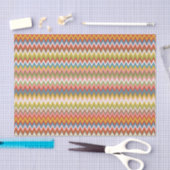 Aqua Blue Orange Pink Red Lime Green Zigzag Kunst, Seidenpapier (Handwerk)