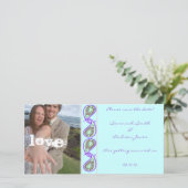 Aqua Blue Paisley Save the Date mit Ihrem Foto (Stehend Vorderseite)