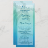 Aqua Blue Palm Tree Tropical Wedding Menu Menükarte (Vorne/Hinten)