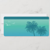 Aqua Blue Palms Imitats Boarding Save the Date Pas Einladung (Rückseite)