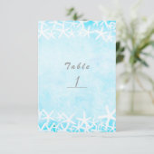 Aqua Blue Party Tischnummer Card (Stehend Vorderseite)