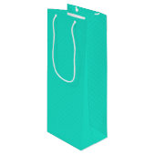 Aqua Blue Pattern Geschenktüte Für Weinflaschen (Vorderseite Schrägansicht)