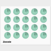 Aqua Blue Pattern Runder Aufkleber (Blatt)