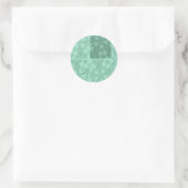 Aqua Blue Pattern Runder Aufkleber (Tasche)