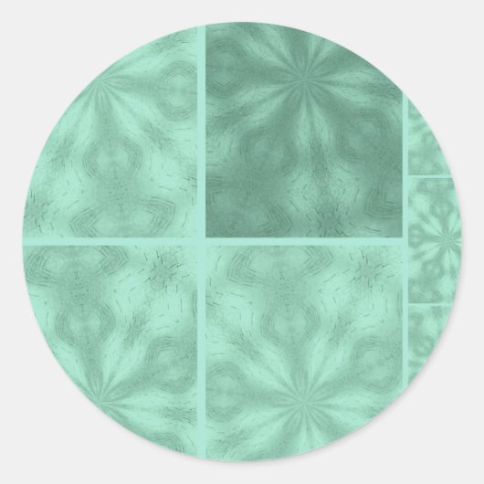 Aqua Blue Pattern Runder Aufkleber (Vorderseite)