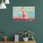 Aqua Blue Peachy Duck Art Deco Poster<br><div class="desc">Mein originelles fotografisches und digitales Kunstwerk ist auf diesem Plakat eines indischen Runner Ducks zu sehen, das in einem impressionistischen, malerischen Stil in Aqua-Blau und Pfirsichrosa bearbeitet wird. Die Größe dieses Kunstwerks beträgt 15 cm x 24 Zoll, allerdings kann man sie nach oben oder unten aufrecht erhalten. Diese Kunst ist...</div>