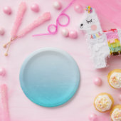 Aqua Blue Personalisiert Wedding Paper Teller (Party)