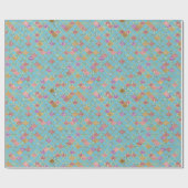 Aqua Blue Pink Lila Gold Glitzer Meraid Geschenkpapier (Flach)
