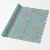 Aqua Blue Pink Lila Gold Glitzer Meraid Geschenkpapier (Ungerollt)