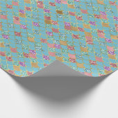 Aqua Blue Pink Lila Gold Glitzer Meraid Geschenkpapier (Ecke)
