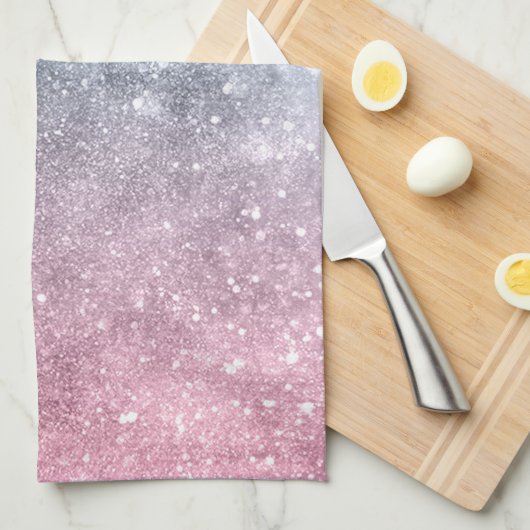 Aqua Blue Pink ombre Sea Galaxy abstrakt Geschirrtuch (Viertel Falte)