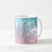 Aqua Blue Pink ombre Sea Galaxy abstrakt Kaffeetasse (VorderseiteRechts)