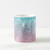 Aqua Blue Pink ombre Sea Galaxy abstrakt Kaffeetasse (Mittel)