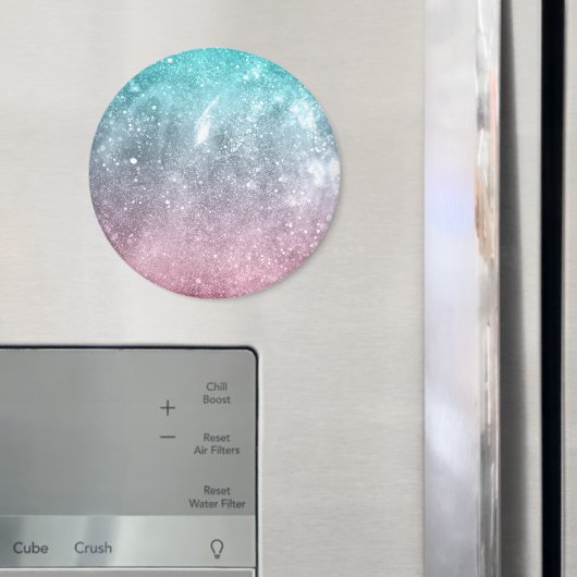 Aqua Blue Pink ombre Sea Galaxy abstrakt Magnet (In Situ (Kühlschrank))