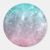 Aqua Blue Pink ombre Sea Galaxy abstrakt Magnet (Vorne)