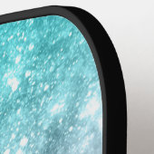 Aqua blue Pink ombre sea galaxy abstrakt Monogram Pickleball Schläger (Linke Seite)