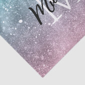 Aqua blue Pink ombre sea galaxy abstrakt Monogram Seidenpapier (Ausschnitt)