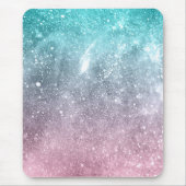 Aqua Blue Pink ombre Sea Galaxy abstrakt Mousepad (Vorne)