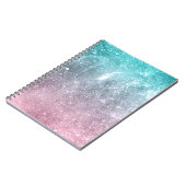 Aqua Blue Pink ombre Sea Galaxy abstrakt Notizblock (Linke Seite)
