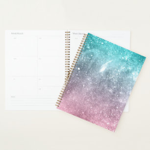 Aqua Blue Pink ombre Sea Galaxy abstrakt Planer
