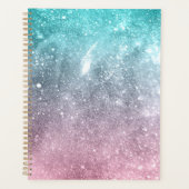 Aqua Blue Pink ombre Sea Galaxy abstrakt Planer (Vorderseite)