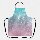 Aqua Blue Pink ombre Sea Galaxy abstrakt Schürze (Vorderseite)